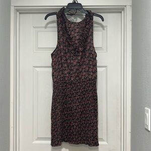 Free People ruffled and shirred sleeveless summer mini dress, size Large.